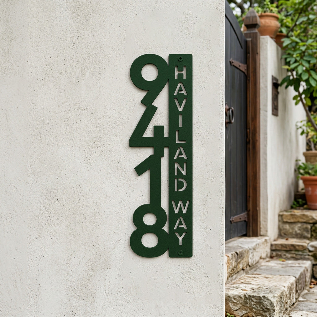 Letrero vertical con dirección de casa – Letrero personalizado con número de casa para buzón – Letreros de dirección para exteriores resistentes a la intemperie para decoración del hogar y regalo de inauguración