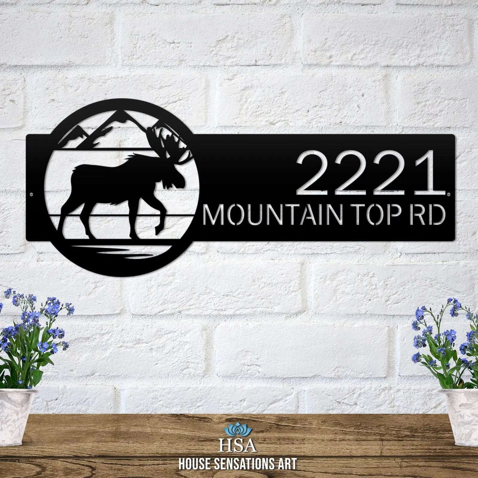 Mountain Moose Custom Address Sign Address sign House Sensations Art   