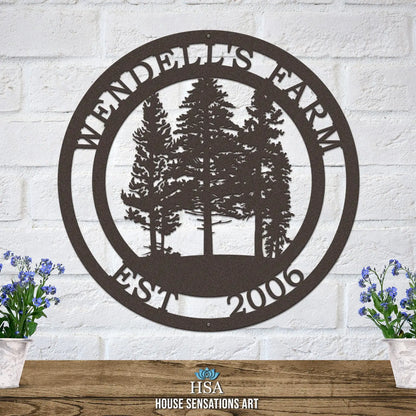 Pine Tree Monogram Sign- Special Buy Family Sign House Sensations Art