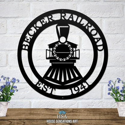 Personalized Train Sign Train Sign House Sensations Art