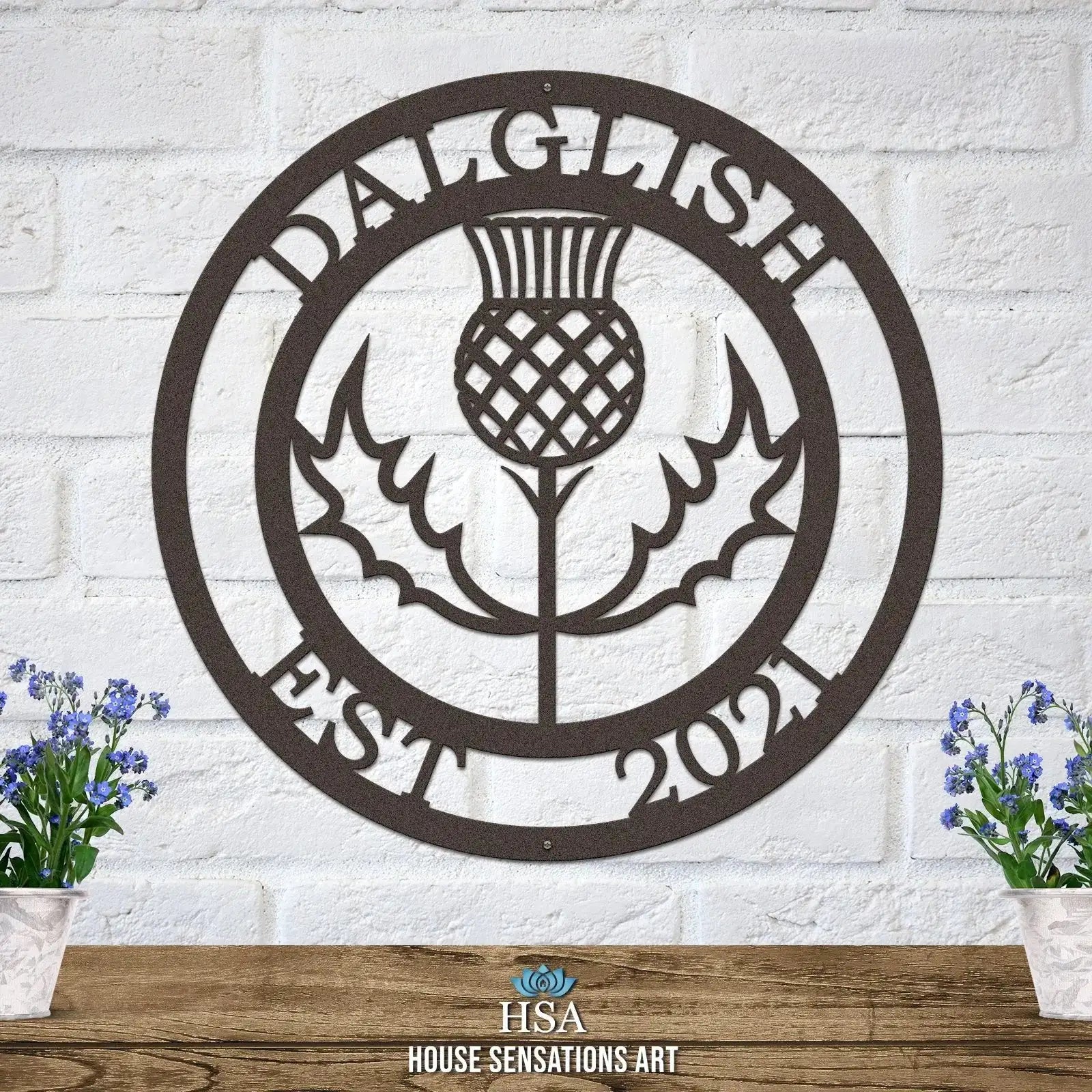 Scottish Thistle Family Last Name Sign Family Sign House Sensations Art