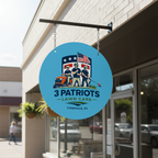 Custom White Round ACM DIBOND Business Sign | UV Printed Storefront Logo Sign
