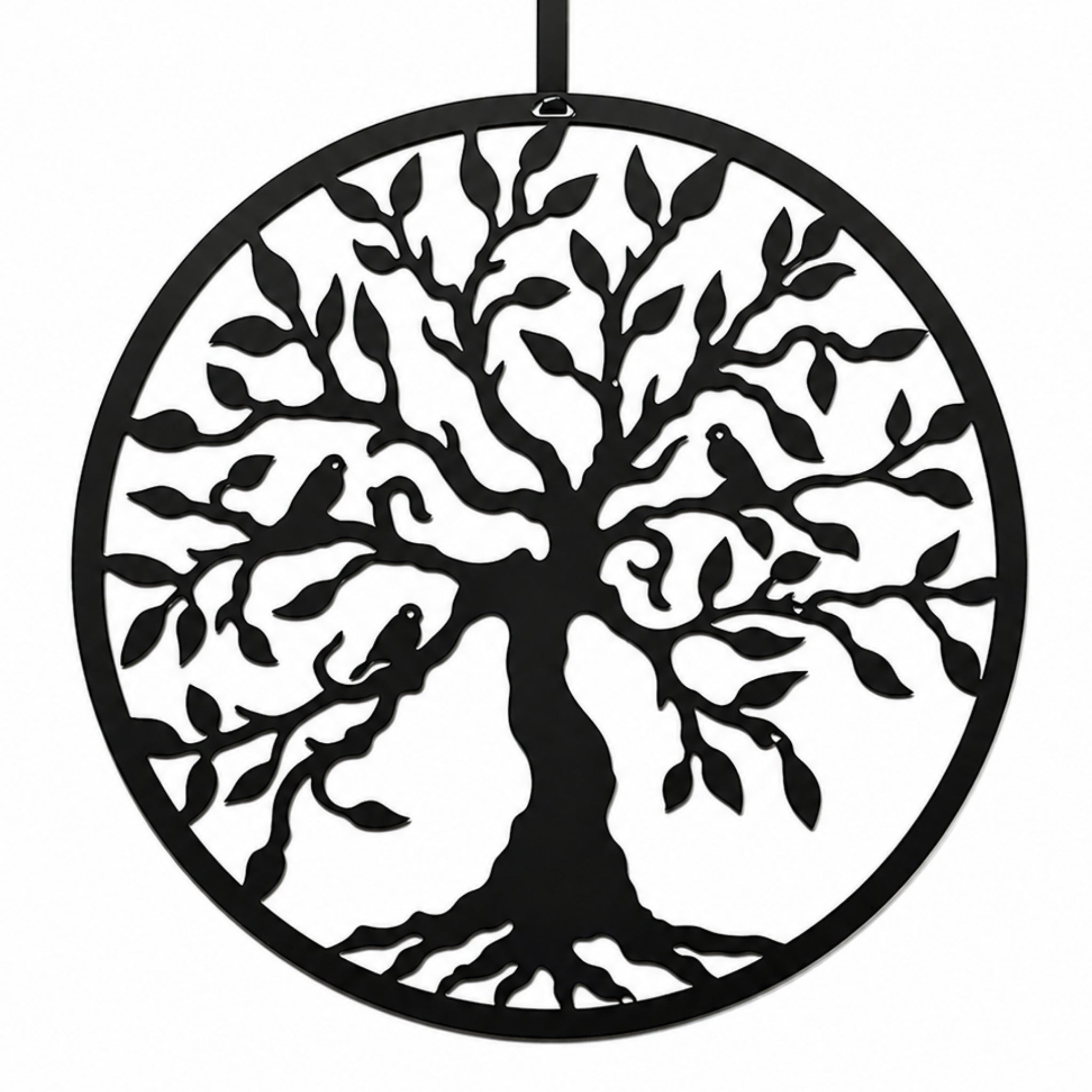 Corona de árbol de la vida con pájaros para puerta de entrada. Decoración de metal personalizable. Letrero de bienvenida personalizado. Duradero, resistente a la oxidación, perfecto para el hogar, el porche y el jardín. Un regalo de temporada único.