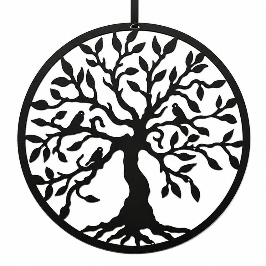 Personalized Front Door Wreath in Metal, Tree of Life Design — product view 9