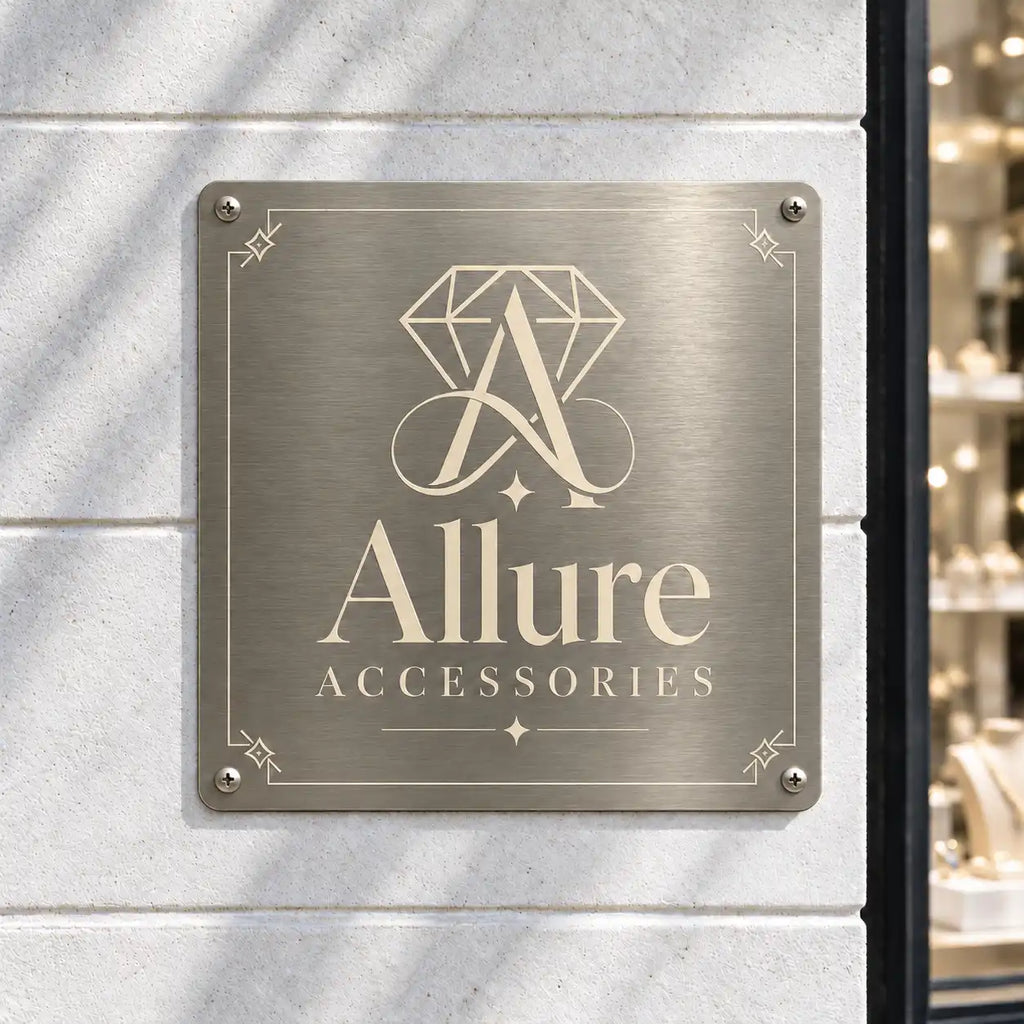 Brushed Gold ACM Business Sign - Custom Storefront Logo
