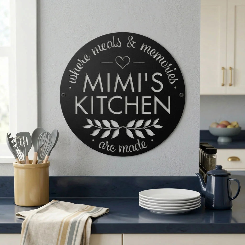 Letrero de cocina personalizado para mamá – Decoración de pared de metal a medida