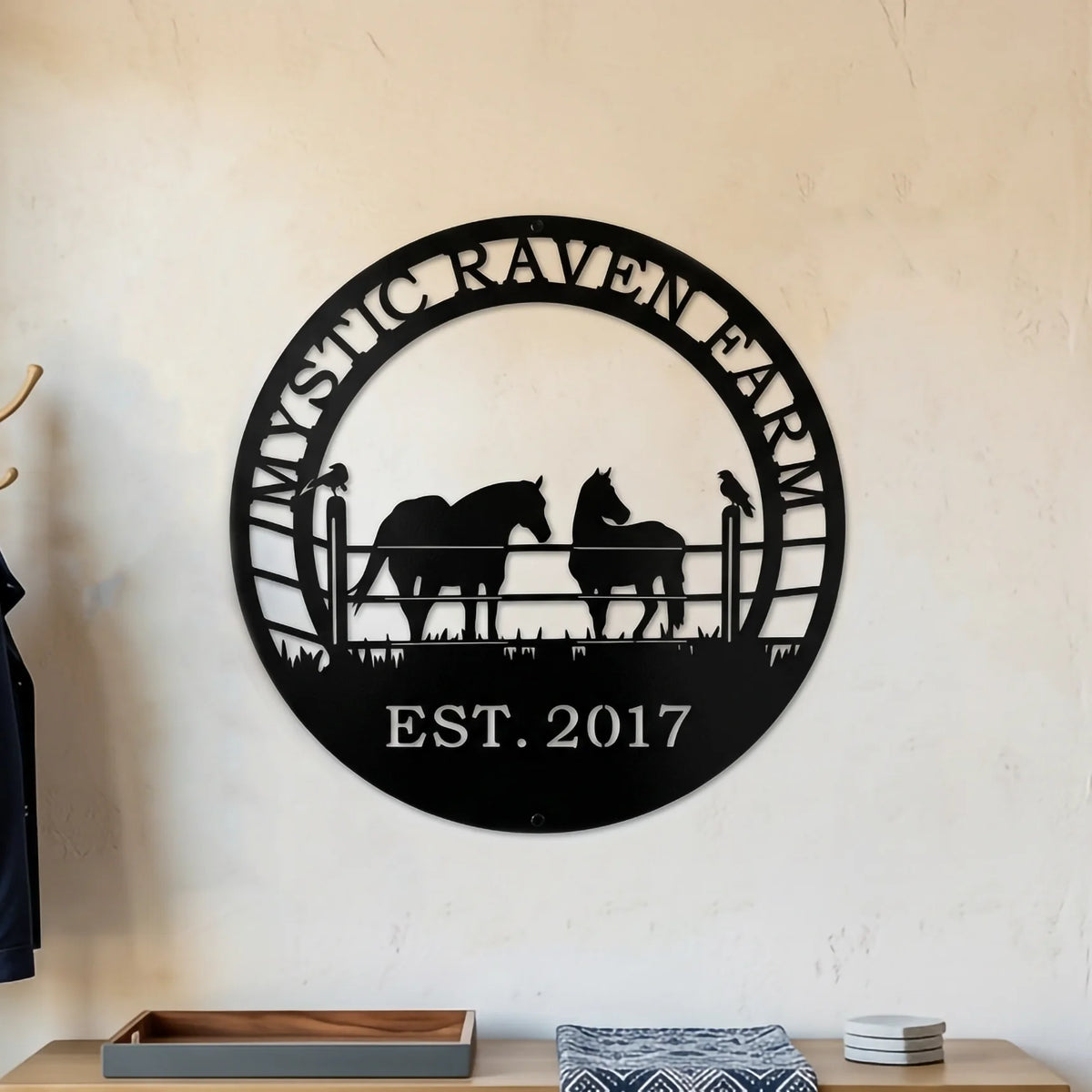 Custom Horse Metal Sign – Personalized Durable Ranch Decor for Gates & Barns