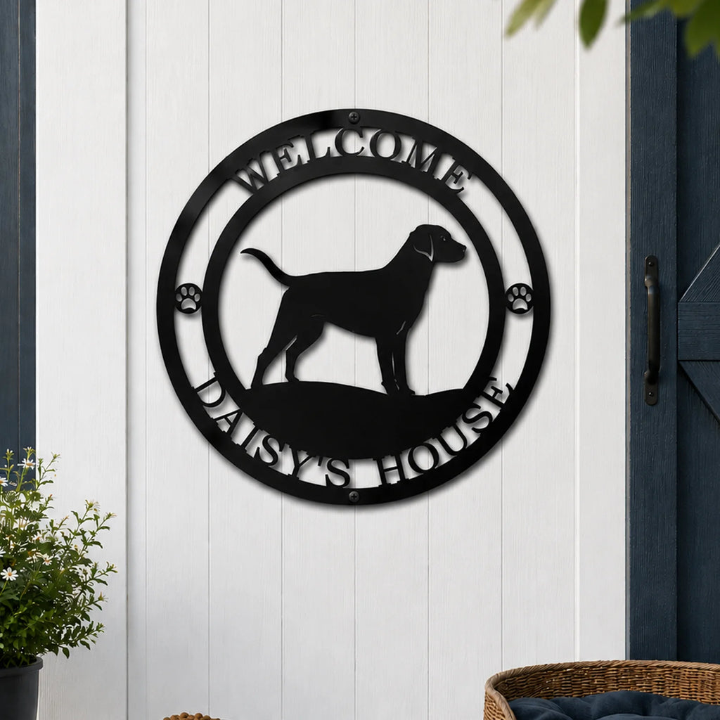Custom Labrador Dog Metal Signs — Personalized Retriever Wall Art
