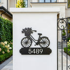 Letrero de dirección de bicicleta personalizado: números de casa metálicos personalizados