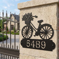 Letrero de dirección de bicicleta personalizado: números de casa metálicos personalizados