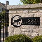 Letrero de dirección de Mountain Moose: números de casa personalizados y placa con nombre de calle