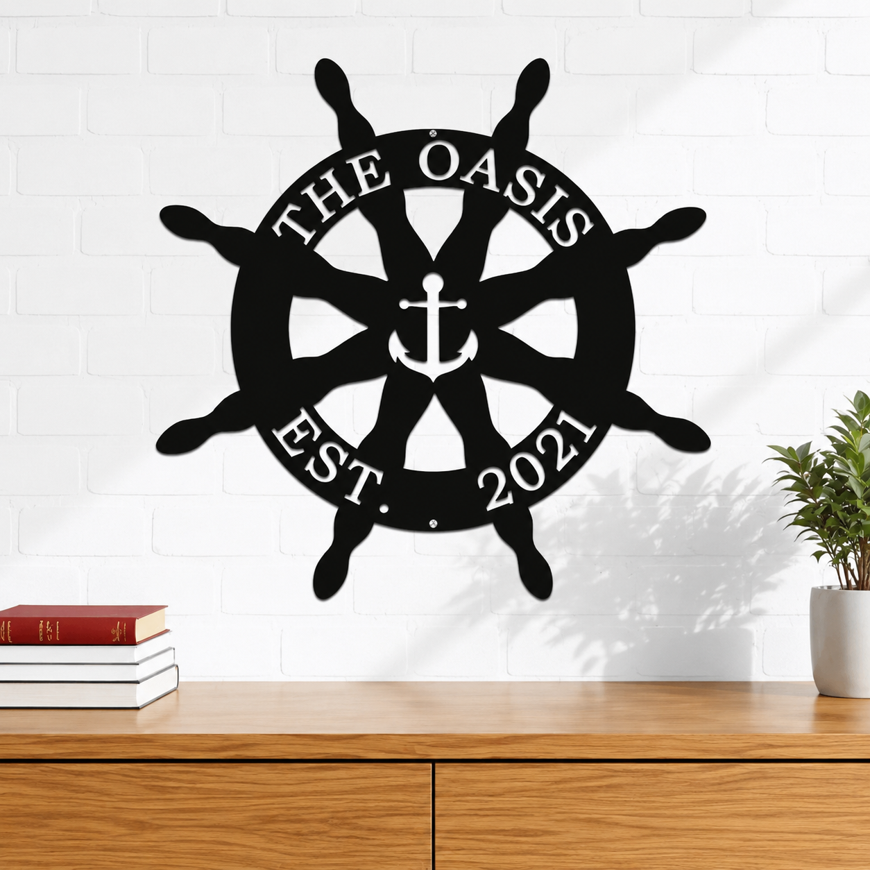 Personalized Metal Anchor Sign for Nautical Home & Outdoor Decor