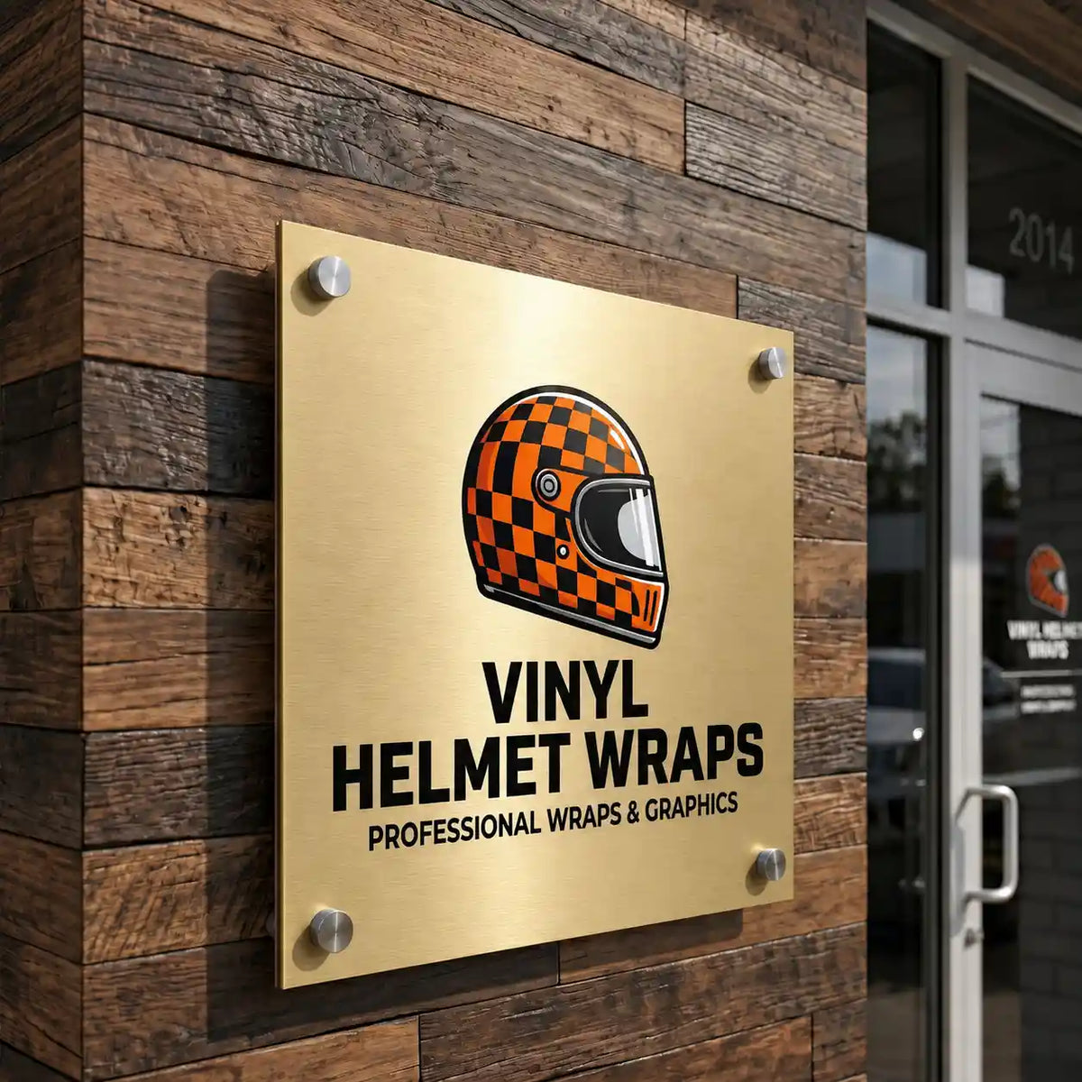 Brushed Gold ACM Business Sign - Custom Storefront Logo