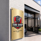 Brushed Gold ACM Business Sign - Custom Storefront Logo