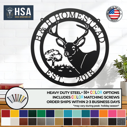 Custom-Metal-Deer-Sign-Rustic Cabins-Lodges-Outdoors-house-sensations-art.jpg