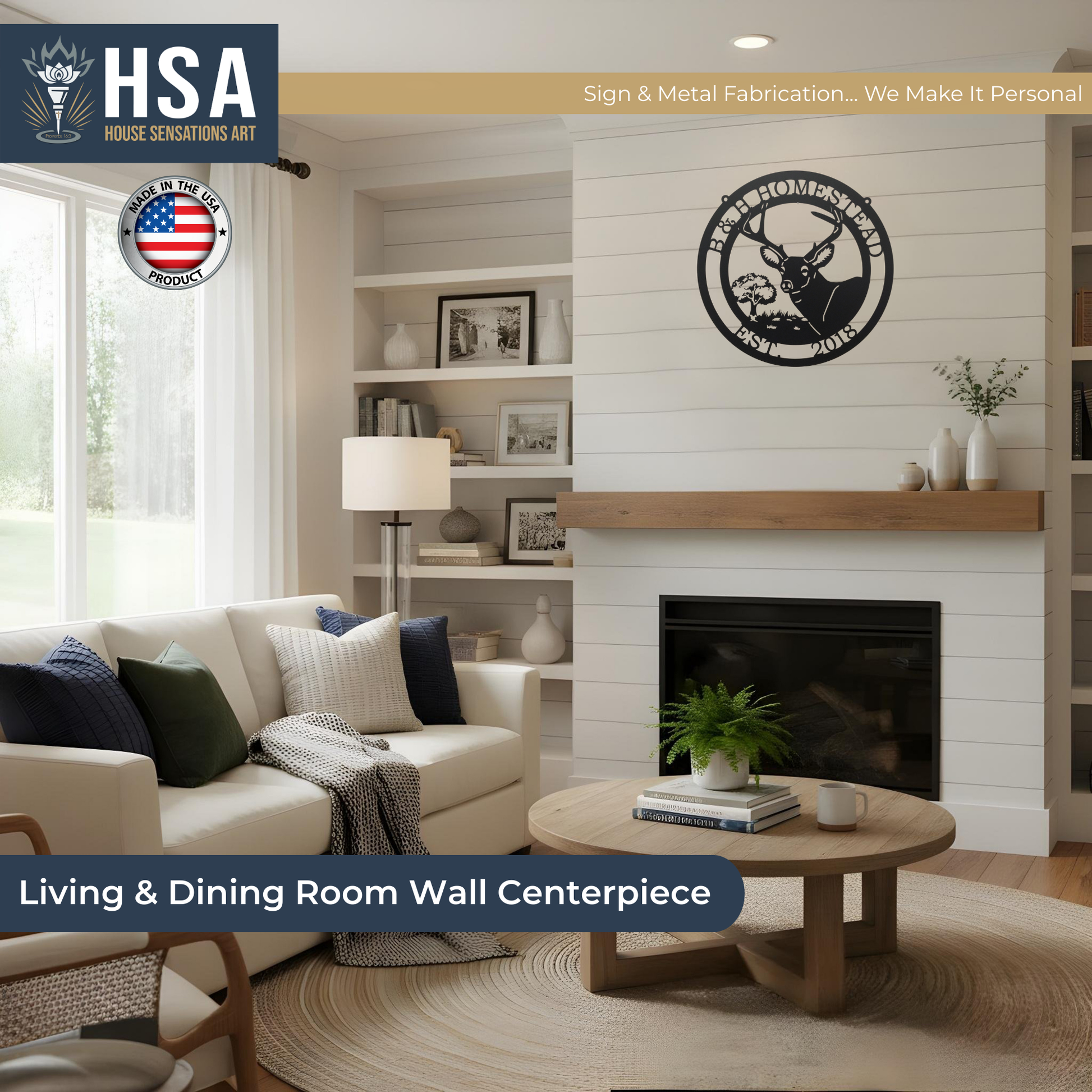 Custom-Metal-Deer-Sign-Rustic Cabins-Lodges-Outdoors-dining-area-center-piece-sign-house-sensations-art.jpg