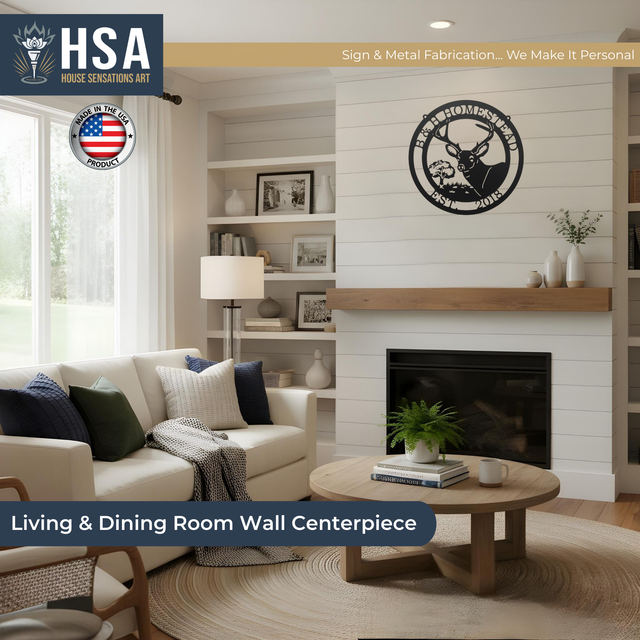 Custom-Metal-Deer-Sign-Rustic Cabins-Lodges-Outdoors-dining-area-center-piece-sign-house-sensations-art.jpg