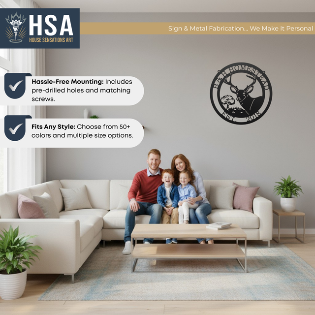 Custom-Metal-Deer-Sign-Rustic Cabins-Lodges-Outdoors-living-area-center-family-name-sign-house-sensations-art.jpg