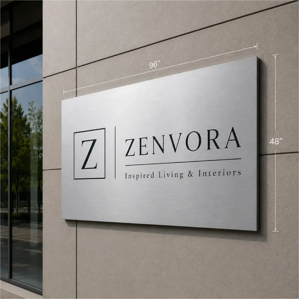 Custom Brushed Aluminum Sign -  Acm Business Wall Décor
