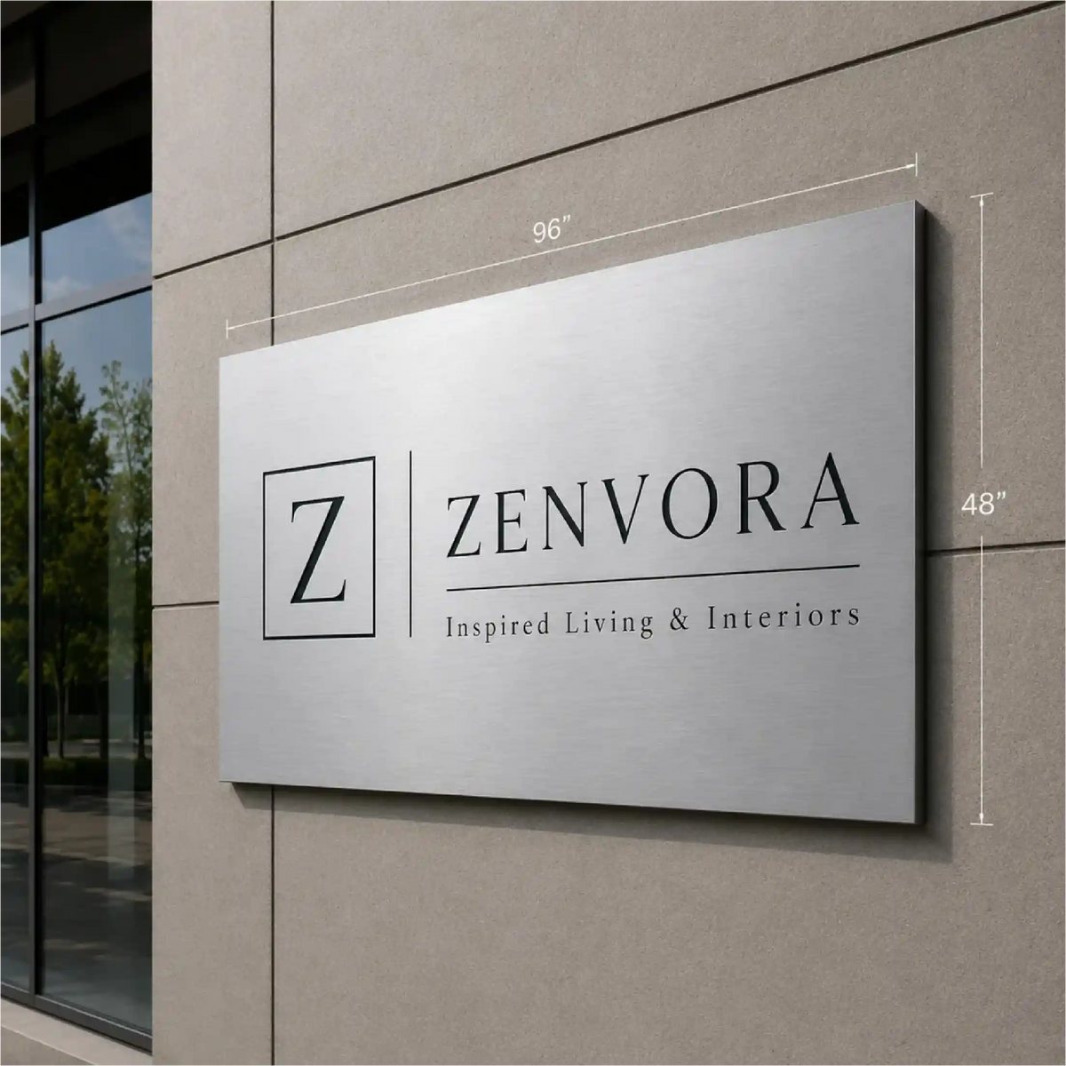 Custom Brushed Aluminum Sign -  Acm Business Wall Décor