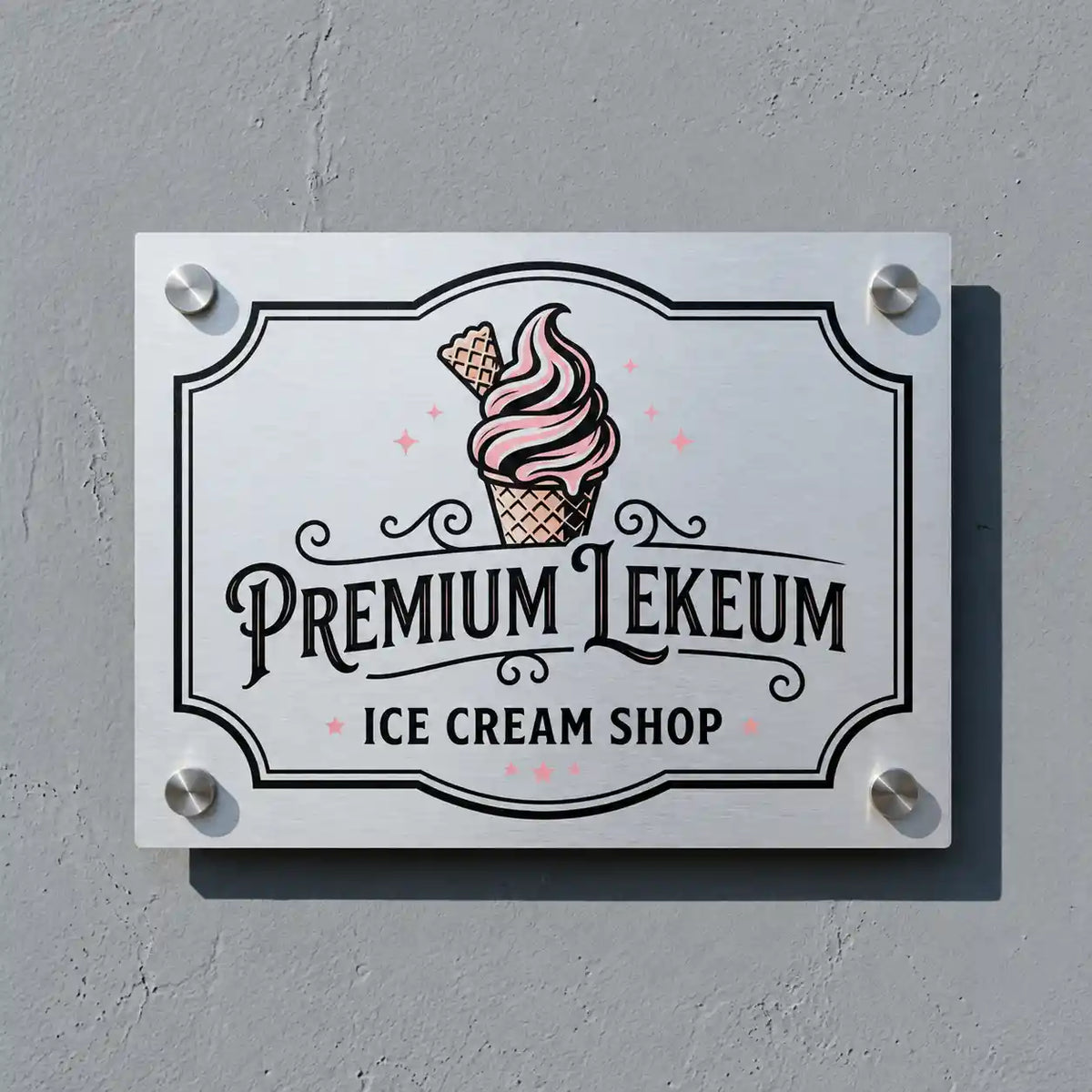 Custom Brushed Aluminum Sign -  Acm Business Wall Décor
