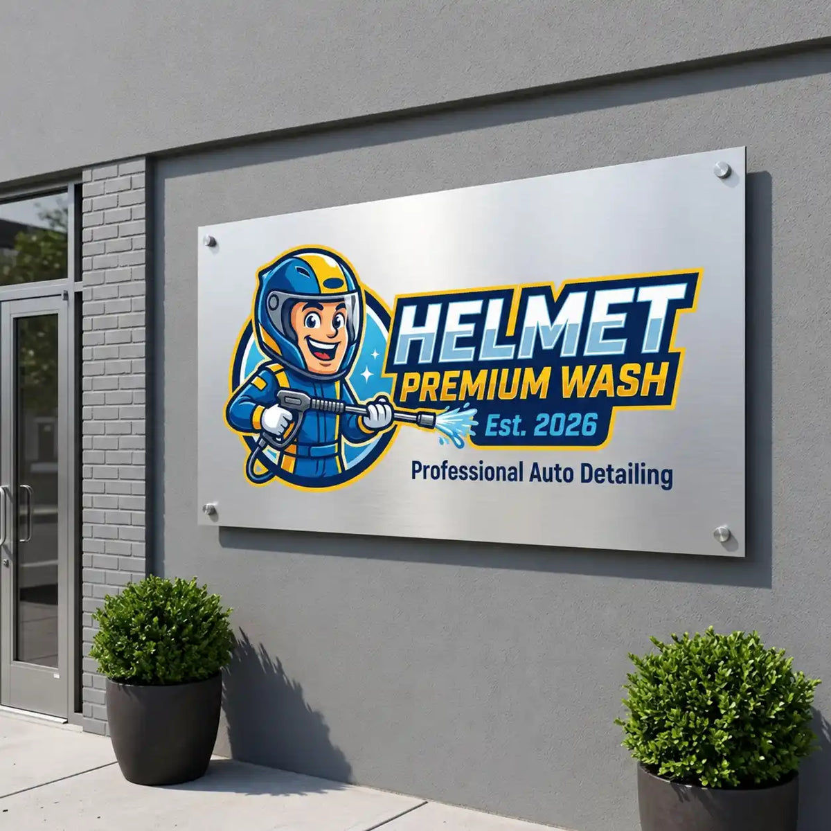 Custom Brushed Aluminum Sign -  Acm Business Wall Décor
