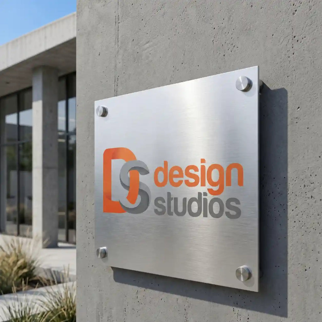 Custom Brushed Aluminum Sign -  Acm Business Wall Décor