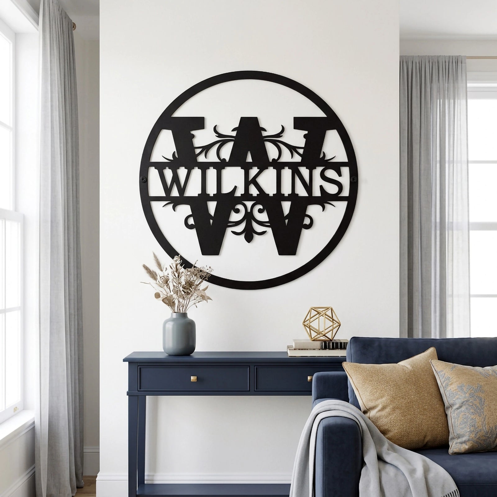 Hermosos letreros personalizados para propietarios de viviendas — Monogramas de acero personalizados