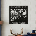 Custom Deer Farm Sign - Personalized Rustic Metal Decor
