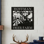 Custom Deer Farm Sign - Personalized Rustic Metal Decor