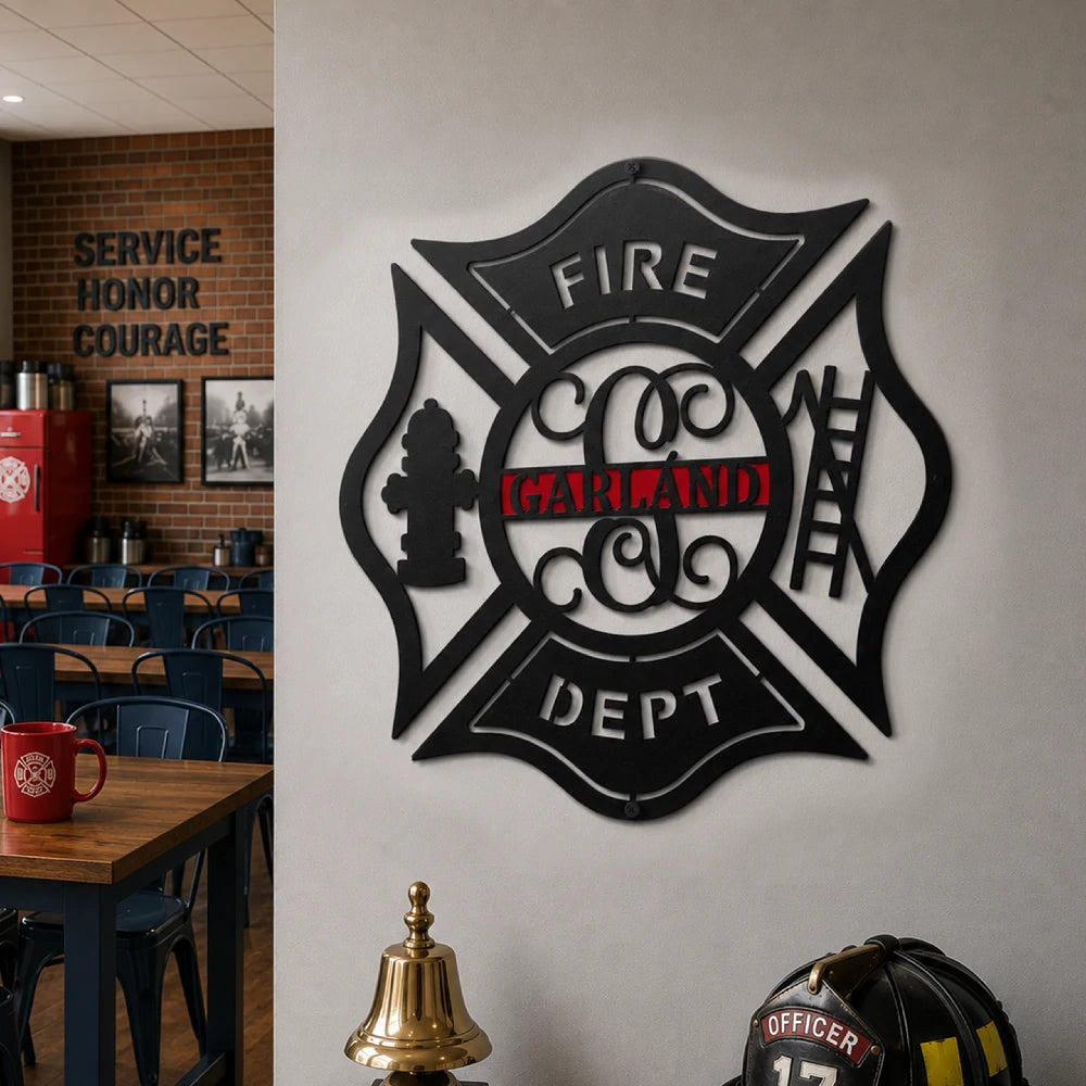 Firefighter Maltese Cross | Custom Metal Door Hanger Sign