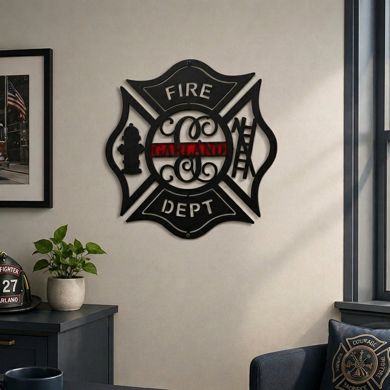 Firefighter Maltese Cross | Custom Metal Door Hanger Sign