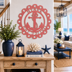 Custom Nautical Anchor Sign, Outdoor Metal Art, Coastal Home Decor, Family Gift Idea - TTS