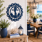 Custom Nautical Anchor Sign, Outdoor Metal Art, Coastal Home Decor, Family Gift Idea - TTS