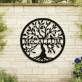 Personalized Tree of Life Metal Wall Decor – Custom Family Name Outdoor Art