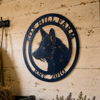 Custom Red Ranch Sign — Personalized Rustic Metal Decor for Farms & Homes