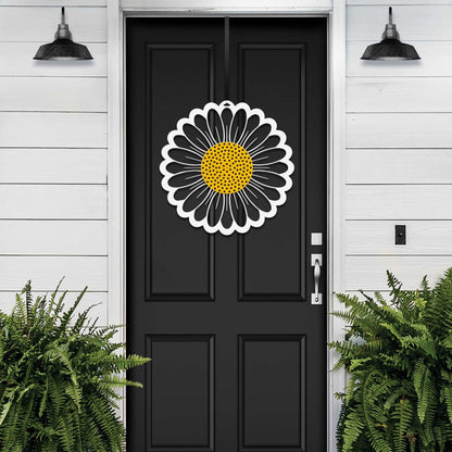 Daisy Metal Flower Door Wreath
