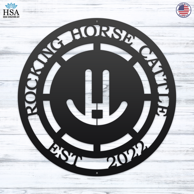 Your BRAND Custom Metal Sign – Simple Farm Brand or Silhouette Image Ranch Sign House Sensations Art