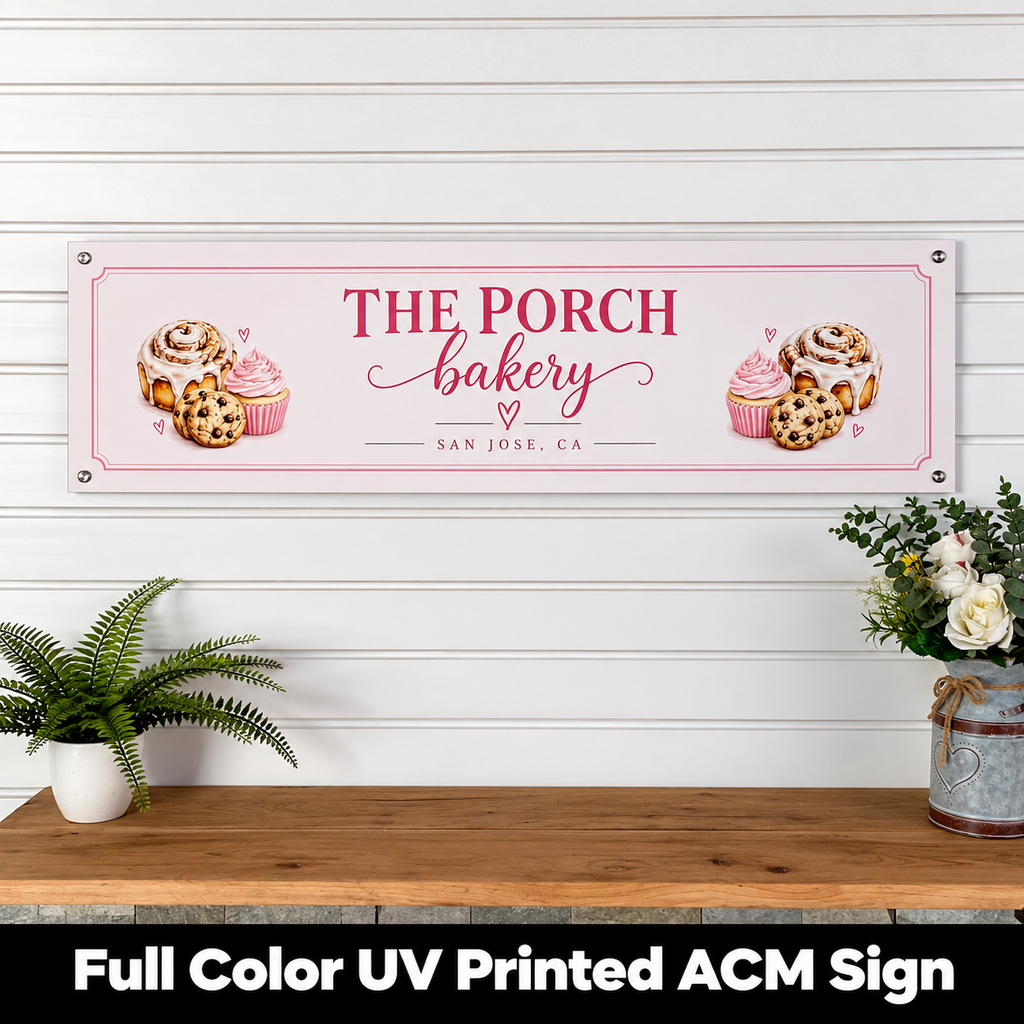 Custom Business Sign,  Aluminum Composite UV Printed Outdoor Storefront Sign