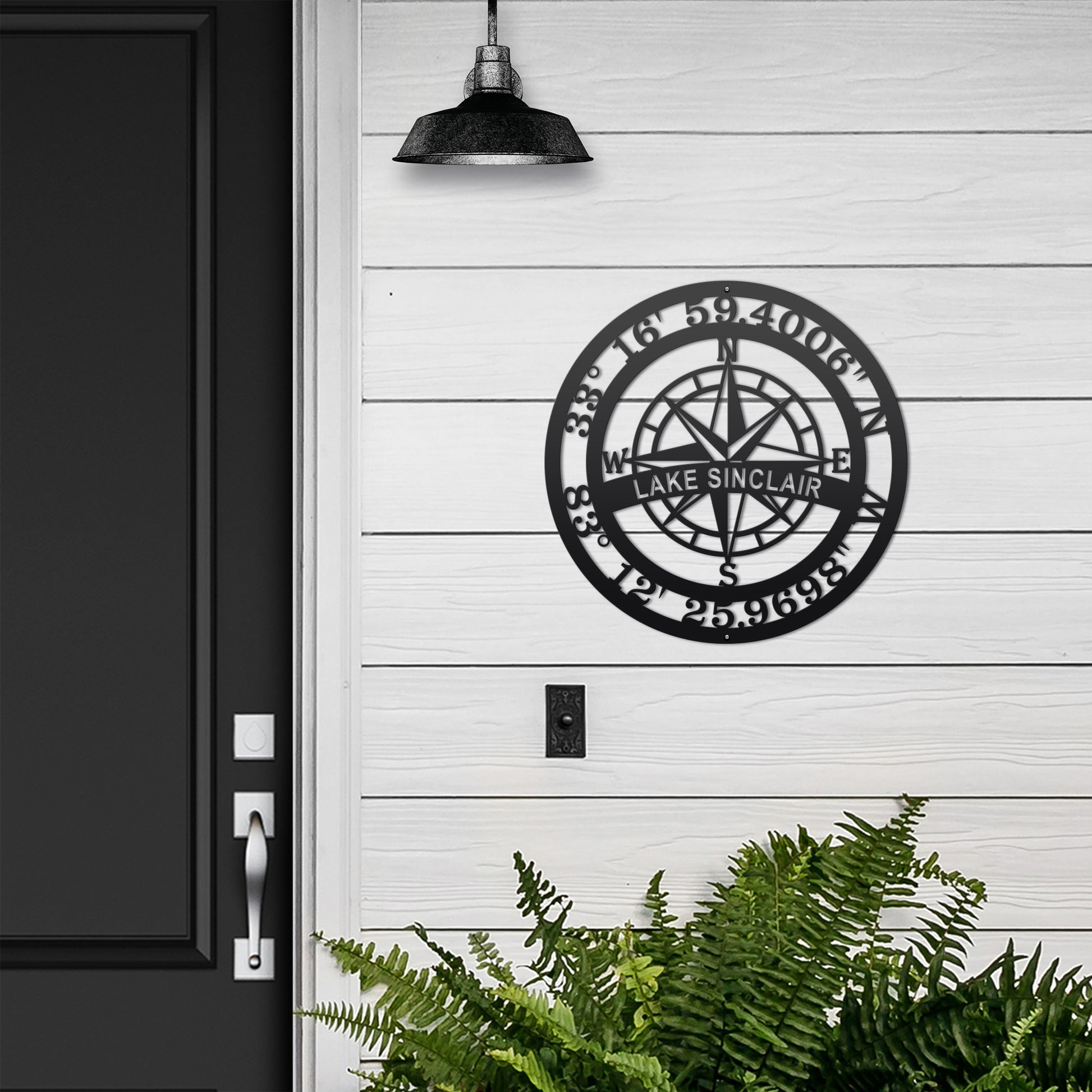 Personalized Name & GPS Coordinates Compass Sign Compass Sign House Sensations Art   