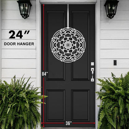 Cascade Lotus Flower Door Wreath - Year Round Door Decor | custom metal sign Metal Sign House Sensations Art   