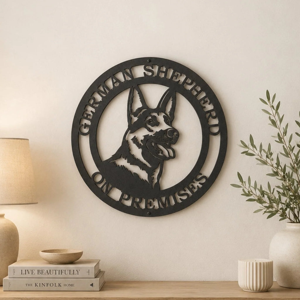 Custom German Shepherd Metal Sign for Home, Yard, or Kennel Decor