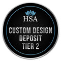 Circular sign with HSA logo and text on black background, showcasing brand identity for HSA metal signs and promotional materials