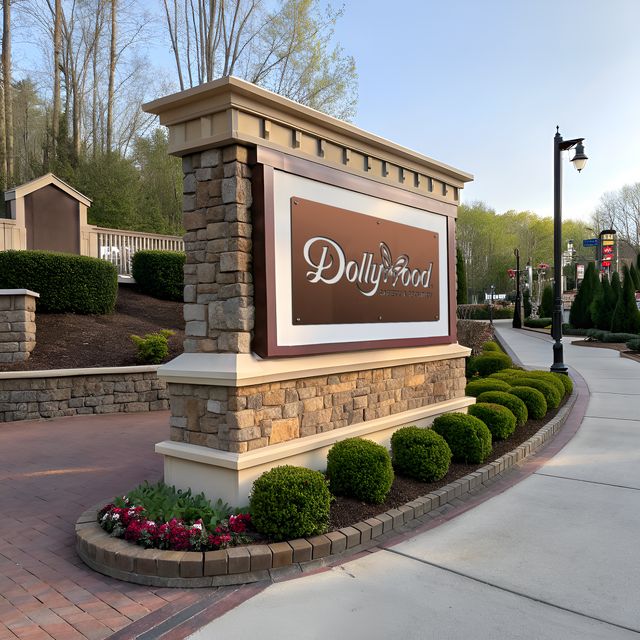 Custom Monument Sign | Outdoor Metal Business Storefront Sign