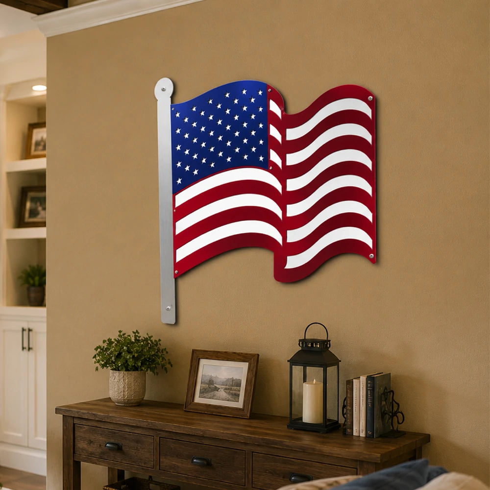Metal American Flag Wall Art – Personalized Patriotic Home Decor