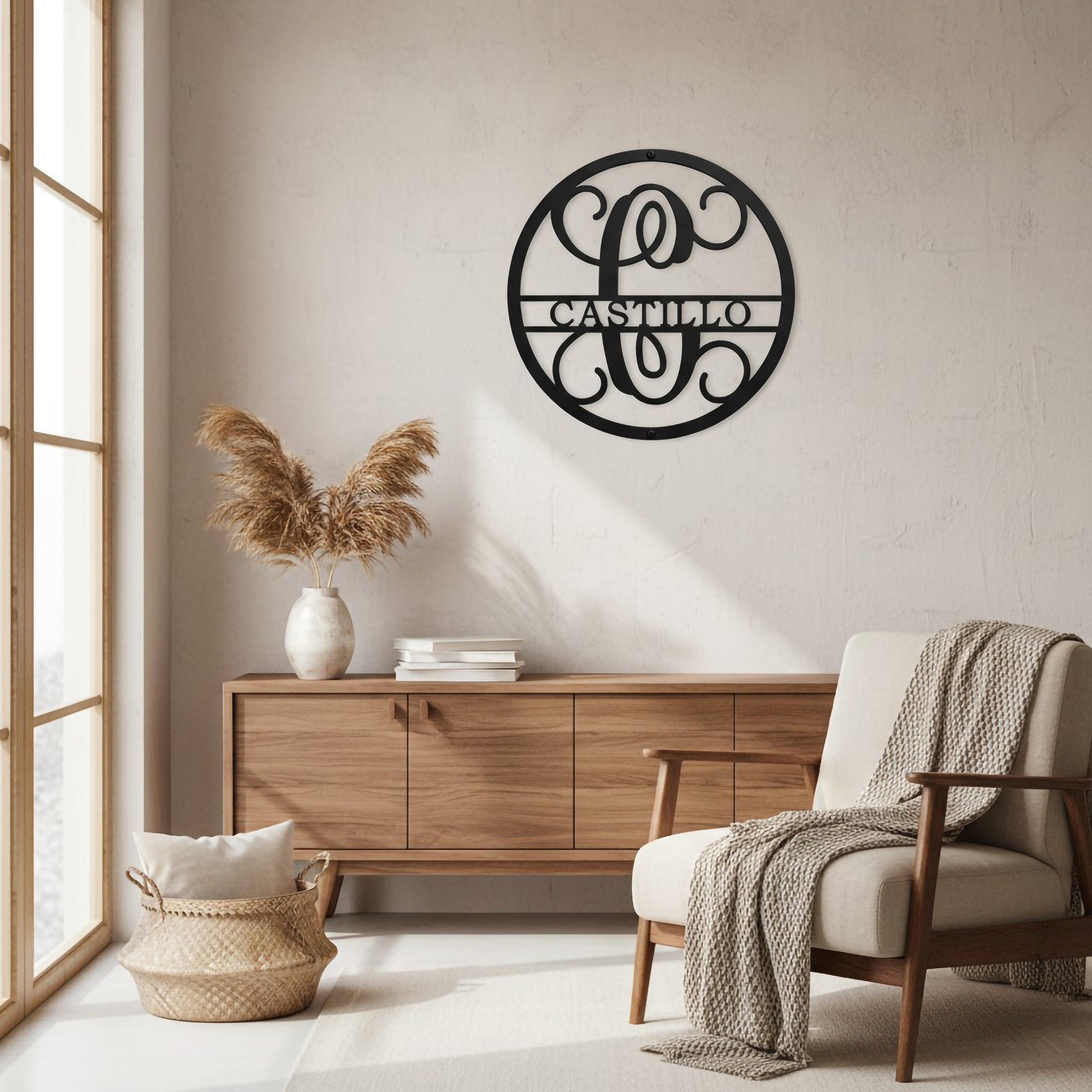 Personalized Family Monogram Metal Wall Decor  Custom Entryway & Wedding Gift