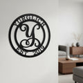 Custom Metal Family Name Sign – Personalized Monogram Wall Art