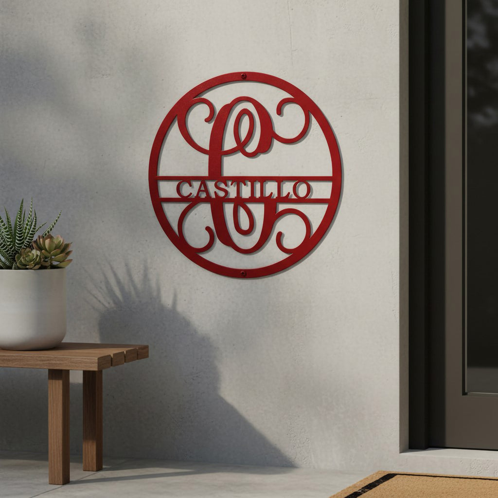 Personalized Family Monogram Metal Wall Decor  Custom Entryway & Wedding Gift