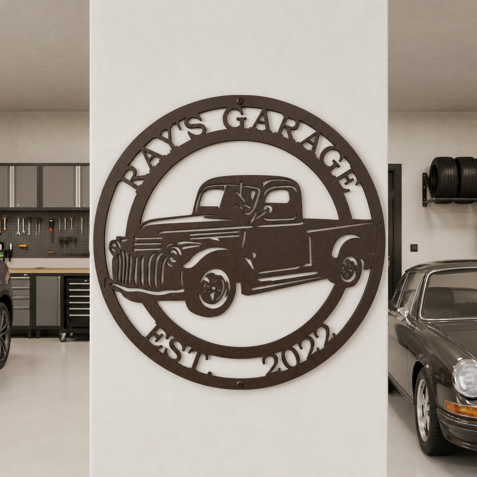Custom Chevy Metal Signs – Vintage Truck Garage Wall Decor