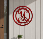 Custom Metal Family Name Sign – Personalized Monogram Wall Art